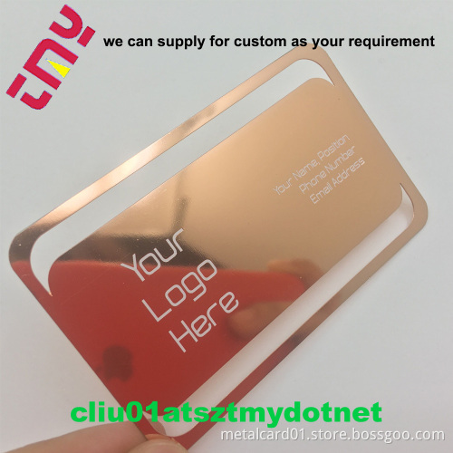 Customized Hollow Out Stainless Steel Business Card Printing Metal With Your Own Design